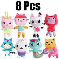 25cm 8vnt. Gabby lėlių namelio pliušinis žaislas animacinis pliušinis gyvūnas undinėlė katė undinėlės pliušinė lėlė Kalėdinė dovana vaikams