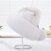 New real fox fur hat women's winter outdoor warmth ear protection fur hat cute cycling ski hats L (58-60cm) for larger heads smėlis