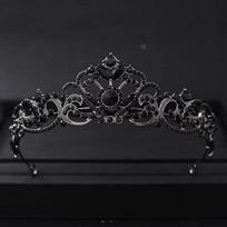 Baroque Crystal Tiaras And Crowns Rhinestone Prom Diadem Headband Bridal Wedding Hair Accessories Jewelry Crown Tiara For Women juoda