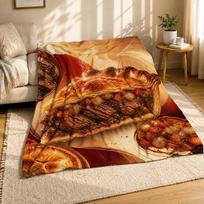 Savory Meat Pie Slice Coral Fleece Blanket 125cm*150cm brown