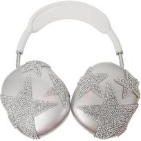 MORWLAT Case Cover for AirPods Max Glittering Rhinestones Stars, Clear Sparkling Cute Soft Cases for Women Accessories Protective Cover for Apple Stars white