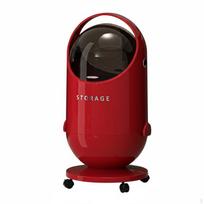 Wheeled Trash Can with Lid Large Capacity Bin Comfortable Height Rolling Garbage Red_with Wheels black