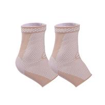 Copper-Infused Knit Elastic Ankle Brace for Sprain Protection and Warmth - Ideal for Men and Women in Running. white