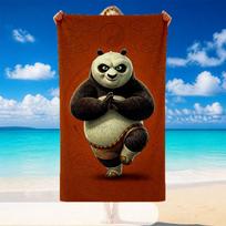 Quick Dry Beach Towel Kung Fu Panda Pattern, Lightweight Absorbent Towel for Pool Beach Vacation Use 80cmx160cm(31x63inch)