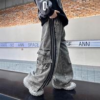 Boys Gray Denim Jeans Casual Long Pants For Kids Spring Autumn 170cm black