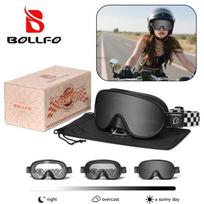 BOLLFO Motorcycle Goggles Vintage Photochromic Motocross Riding Gear UV400 Anti-fog Lunette Ski Snowmobile Snowboard Glasses ONE SIZE gray