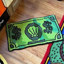 Dollar Bill Shape Area Rug Fun Money Pattern Floor Mat Non Slip Soft Plush Carpet for Bedroom Living Room Entrance 80×120cm