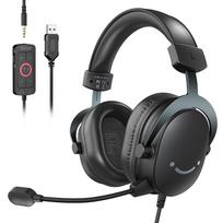 FIFINE Headset,3.5 mm Jack & USB Headphone with 7.1 Surround Sound/Volum Control/Mute Switch for PC / MAC / PS4 / PS5 Mixer-H9 juoda