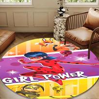 Miraculous Adventures Round Rug for Livingroom,Bedroom, Palyroom, Chair Rug, Area rug, Circle Carpet, Large Size Decor Fan Christmas gift 80cmx80cm orange