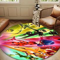 Miraculous Adventures Round Rug for Livingroom,Bedroom, Palyroom, Chair Rug, Area rug, Circle Carpet, Large Size Decor Fan Christmas gift 80cmx80cm