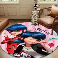Miraculous Adventures Round Rug for Livingroom,Bedroom, Palyroom, Chair Rug, Area rug, Circle Carpet, Large Size Decor Fan Christmas gift 100cmx100cm