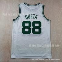Boston Celtics 88 Neemias Queta Autentiško stiliaus krepšinio marškinėliai Medvilnės mišinys Unisex Gerbėjų apranga Vyrams Moterims Small gray