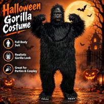Helovino Gorilos Kostiumas Suaugusiems King Kong Beždžionės Pilnas Komplektas Kombinezonas Juokingas Šventės Karnavalo Kostiumas Cosplay Sceninio Pasirodymo One size juoda