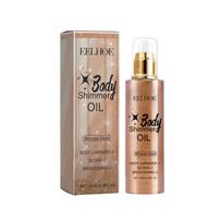Body Brightening Golden Copper Shining Oil with Sunflower Seed Oil Light Delicate Texture for Halloween Facial Body Fine Shining Non Sticky Skin Types 100ml beige