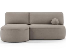 Kampinė sofa–lova „Livosa“ Sola 18, smėlio spalvos, dešininė – 144 x 220 x 93 cm
