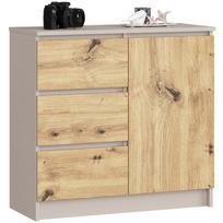 Komoda Akord Jerry K80, ąžuolo sp./kašmyro sp., 77 cm x 80 cm x 35 cm