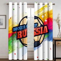 Football Lovers Room Decorative Curtains 2 Panel Boys Girls Bedroom Living Room Den Window Decorative Curtains W50 X H130(CM)X2&Grommet Top red
