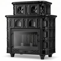 Koklinis židinys SALZBURG su vandens kontūru – FERGUSS FGS-LUX20 (16,2 kW) Juoda