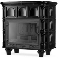 Koklinis židinys FLORENCJA su vandens kontūru – FERGUSS FGS-LUX20 (16,2 kW) Juoda