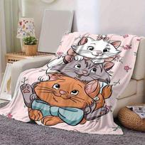 1 vnt. Disney Katės Aristokratės Mari ir Draugai Pledas Minkštas ir Jaukus Pledas Sofai, Lovai, Kelionei 80cmx120cm white