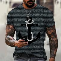 Fashion World Map Printed Men's T-shirt Street Fashion Harajuku Round Neck Short Sleeve Comfortable Large Top 6XL black