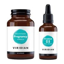 Maisto papildų rinkinys mamai ir kūdikiui: multivitaminai + vitaminas D3, Viridian, 2 vnt.
