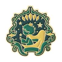 Prince and Rose Enamel Pins Custom Novel Animation Brooches Lapel Badges Clothes Punk Funny Jewelry Gift for Friends beige