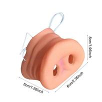 Funny Latex Pig Snout Mask Fake Pig Nose Halloween Party Cosplay Props for Kids Adults Favors Gifts beige