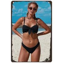 Seksualios Lady Metalo Ženklas Sienų Dekoras Barui Namams Miegamajam 20x30cm black