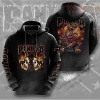 Vyriški sportiniai kostiumai Naujas Roko Grupės Pantera 3D Spausdintas Gobtuvas Vyrai Moterys Mada Gatvės Kaukolės Gobtuvas Palaidinė Hip Hop Sudadera 2XL black