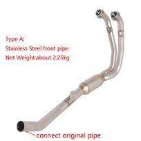 Header Link Pipe For CFMOTO 450MT 2024 2025 Slip On Motorcycle Exhaust System Front Pipe Stainless Steel Connect Original Tube gray