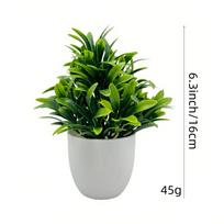 Artificial Small Bonsai Plant - Lifelike Indoor/Outdoor Greenery Plastic Potted Decor. green