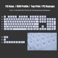 Baltas matinis permatomas Jado Keycaps Jelly PC Keycaps Rinkinys 115 Klavišų OEM Profilis Cherry Gateron MX Jungikliams Žaidimų Klaviatūrai