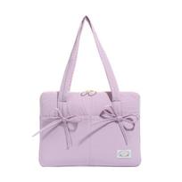 Large Capacity Tablet Sleeve Case Bowknot Laptop Handbag Universal Laptop Shoulder Bag  Travel violetinė