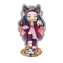 Standing Sign for Demon Slayer Nezuko Kamado Acrylic SelfMade Cartoon Anime Desktop Decoration Toy Fans Gift 15cm 15cm white