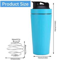 Daugiafunkcinis baltymų miltelių plaktuvas, didelės talpos 500ml 750ml, nerūdijančio plieno, skirtas lauko treniruotėms ir kokteilių maišymui Sky Blue