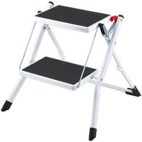 VEVOR Step Ladder 2-Step 150kg Capacity, Ergonomic Folding Steel Step Stool with Wide Anti-Slip Pedal, Sturdy Step Stool for Adults Toddlers 50 x 48 x 45 cm