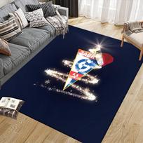 Górnik Zabrze Flannel Pattern Square Carpet,Area Rug,Carpet Rug for Living Room Bedroom Sofa Playroom Decor,Non-slip Floor Mat 60x90cm( 23x35in )