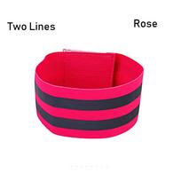 Reflector Wristband Sport Tape Warning Armband Bike Safety Alert Cycling Reflective Strips two lines ryškiai rožinė