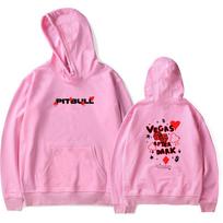 Unisex Pitbull Hoodie 2026 Vegas After Dark Merch Hoodie Long Sleeve Unisex Pullover Clothing Sweatshirt for Men and Women 3XL pink