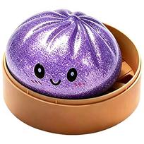 Garų krepšelio imitacija, bandelių streso malšinimo žaislas, itin minkštas lėtai atšokantis „squishy“ žaislas, pokštas, naujovė, stalo dekoracija purple