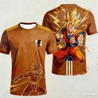 Dragon Ball Son Goku Japan National Team Soccer Jersey Quick Dry T-Shirt For  Fans Outdoor Sports Training Clothing 110 brown