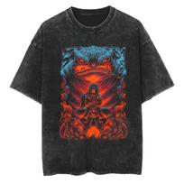 Anime NARUTO Jiraiya Manga Graphic Print T-Shirt Men Women Streetwear Y2K Harajuku Fashion Vintage Washed O-neck Cotton Oversized Top Summer New Tee S violetinė