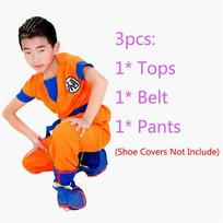 Vibrant Kids Adult Anime Dragon Ball Z Goku Cosplay Costume Set For Fancy Parties 3pcs/Set,L(140-155cm) orange