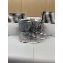 Winter fashion moon boots thickened thermal sleeve cotton boots waterproof and non-slip straps bread boots 35 gray