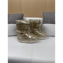 Winter fashion moon boots thickened thermal sleeve cotton boots waterproof and non-slip straps bread boots 40 black
