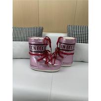 Winter fashion moon boots thickened thermal sleeve cotton boots waterproof and non-slip straps bread boots 40 black
