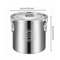 316 Food-Grade Stainless Steel Storage Bucket dampnessResistant Cylindrical 21L 30CM