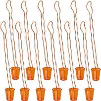 12pcs Shot Glasses on Beaded Necklace Plastic Shot Cup Necklace Wedding Bachelorette Party Birthday Party Decoration Supplies 5 oranžinė