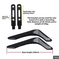 Tabletop Tv Stand Replacement Pedestal Base Feet, Universal For 32-65 Inch Television, Max Load 45kg